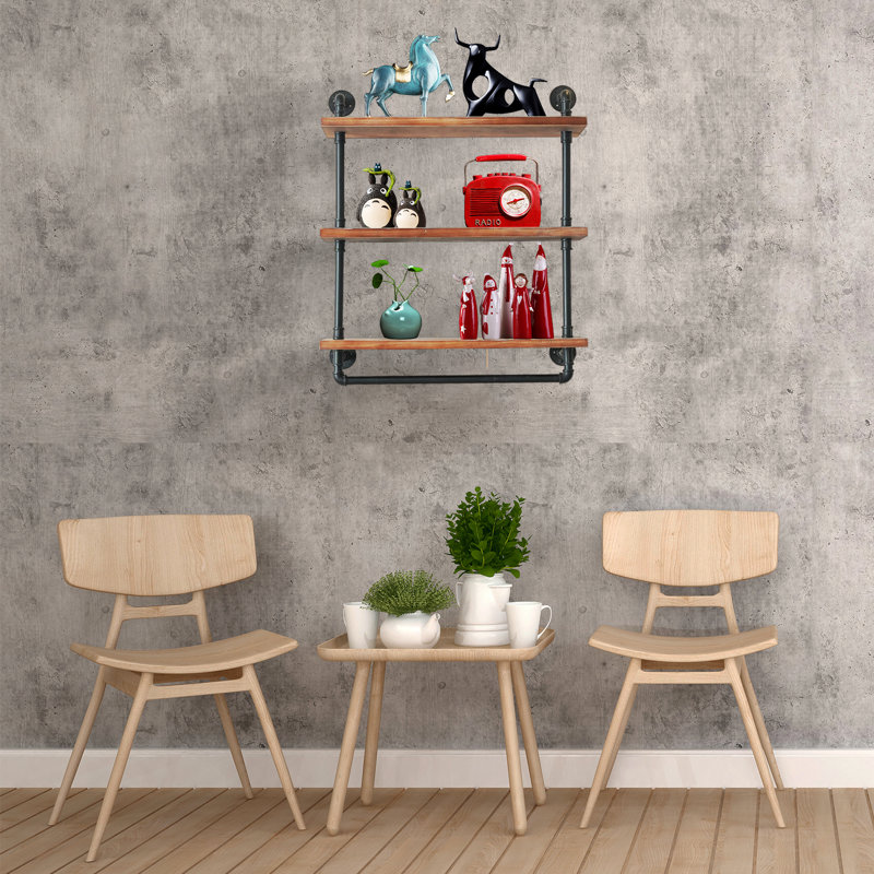 Williston Hayka 3 Piece Pine Solid Wood Floating Shelf Wayfair